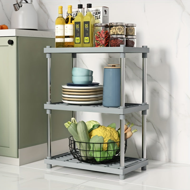 Kitchen fruit and vegetable basket storage rack - Keep your snacks organized with this multi-layer storage rack for your living room.