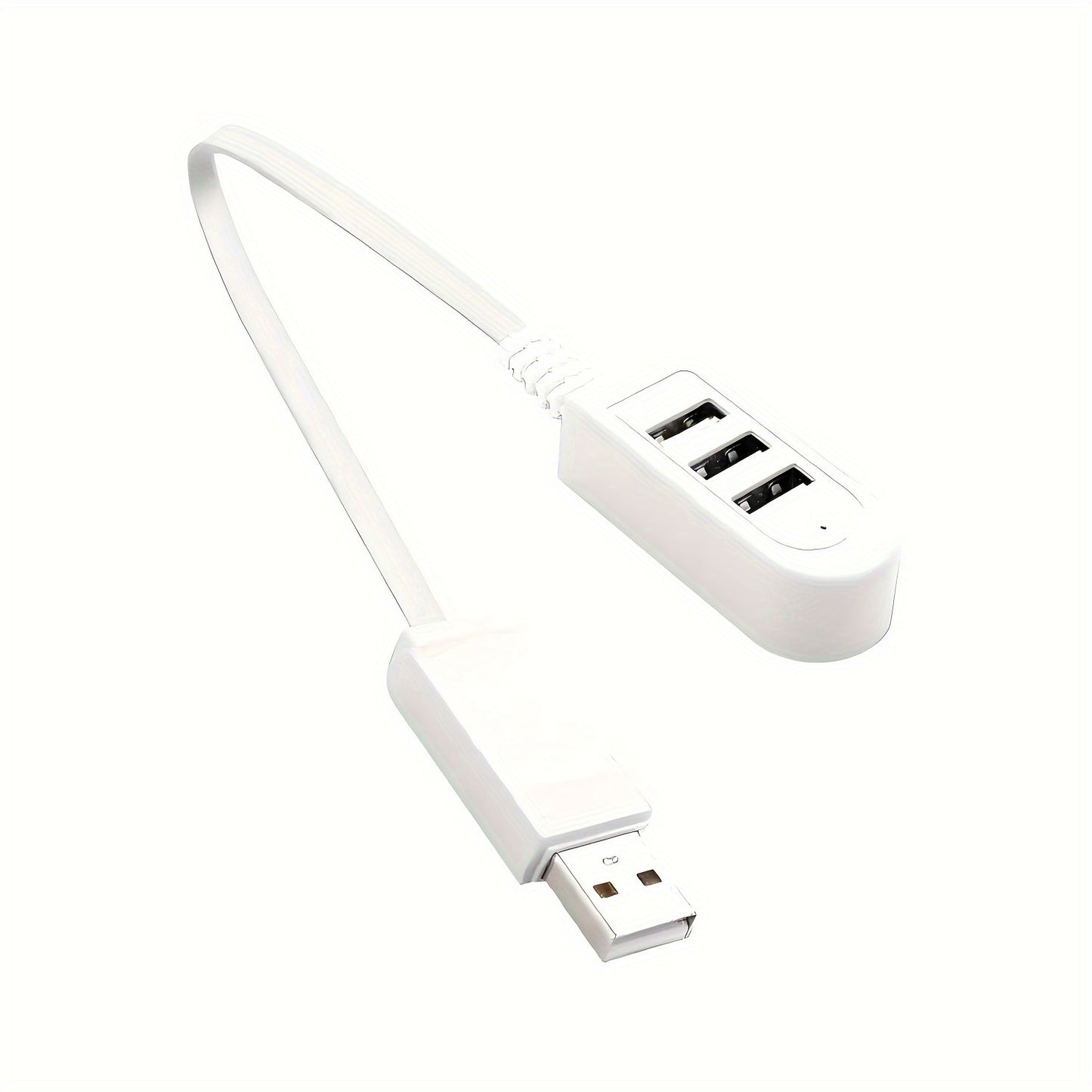 3-in-1 USB Multi-Port Adapter Cable with various functions including USB charging with data transfer, night light, card reader, fan, and other USB devices. Male to female polarity