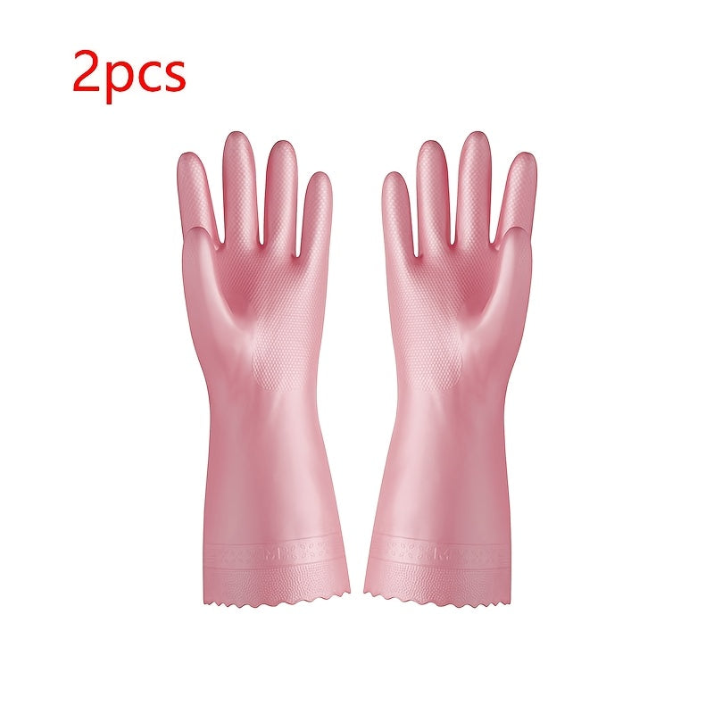 Latex Dishwashing Gloves for Women - Waterproof, Thin, and Durable. Perfect for Laundry, Cleaning, and Kitchen Tasks. Provides Protection for Hands during Housework. Powder-Free Material, Ideal for Kitchen Use.