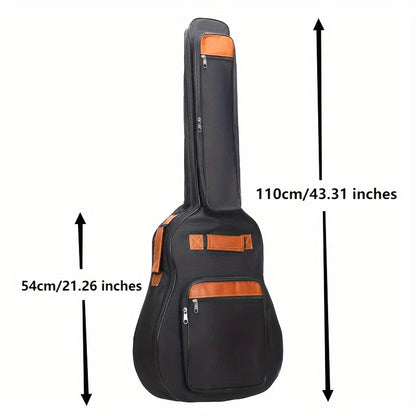 10MM Thickened Gig Bag for Acoustic and Classical Guitars with Dual Shoulder Straps and Pockets