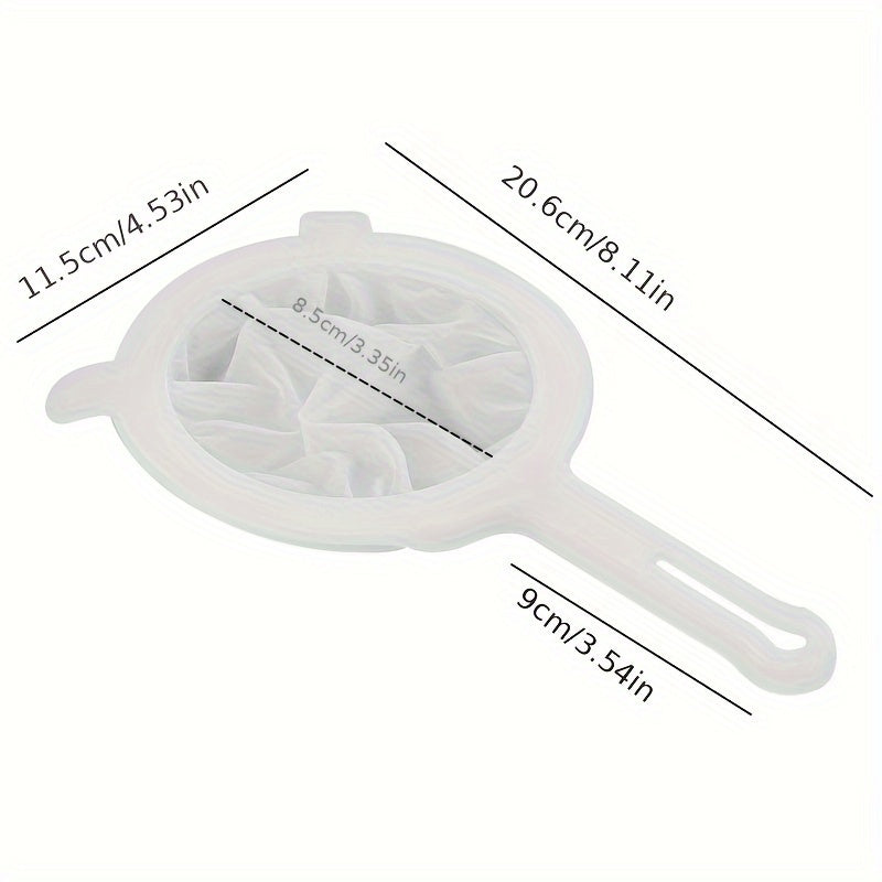 [Best Seller] 1pc Nylon Food Filter Spoon with 300 Mesh Holes, Double Ear Suspended Strainer for Straining Soy Milk, Coffee, Juice, and Milk Supplements