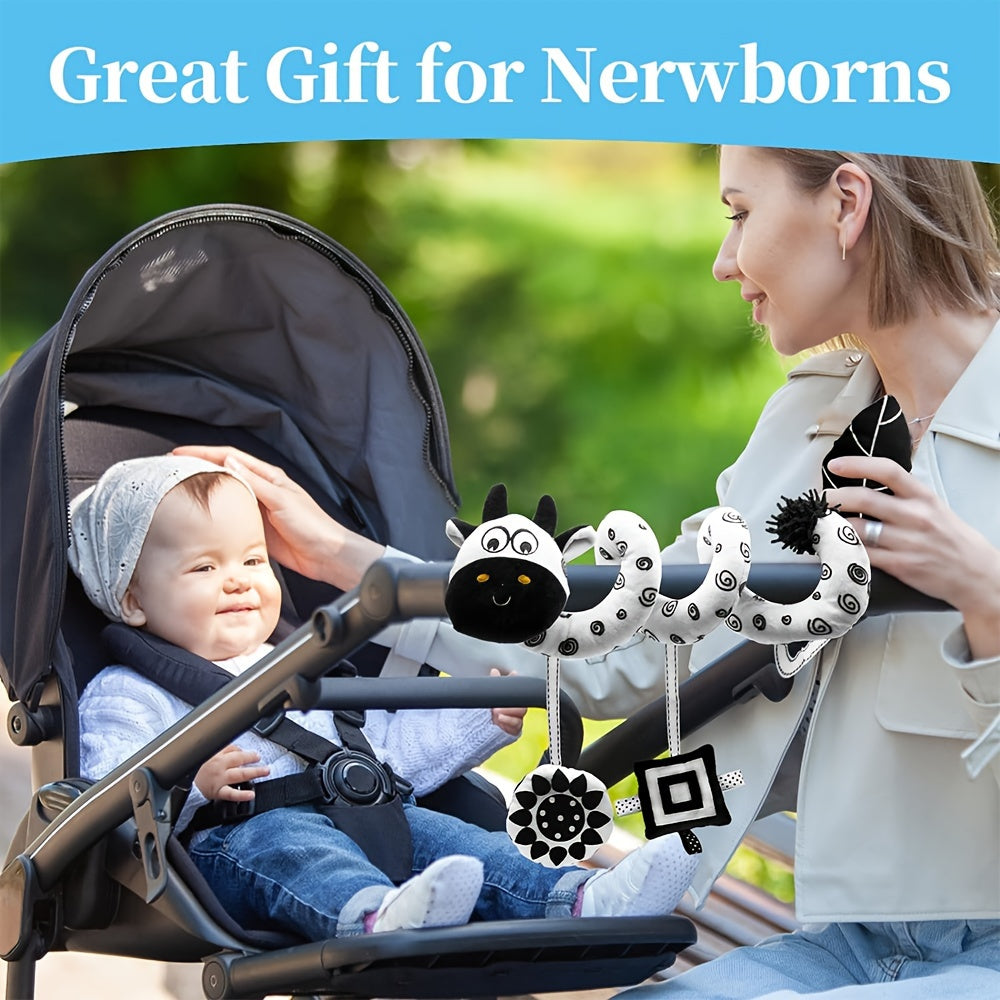 Experience the magic of USATDD Spiral Hanging Plush Toys for Baby Car Seats! These soft and high contrast activity animal educational toys are perfect for newborns, infant boys and girls ages 0-12 months. They make the perfect Christmas, Thanksgiving