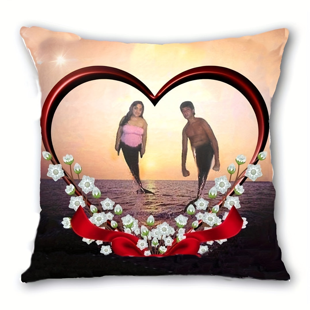 Create Your Own Cozy Home Decor with a Custom Soft Plush Pillow - Personalize with Your Photo & Name (Cushion Not Included), Size: 45.72x45.72 cm