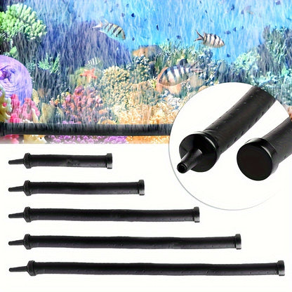 Aquarium air pump accessories including flexible oxygen bubble tube, bendable air stone pipe strip diffuser, and landscaping supplies for fish tanks.