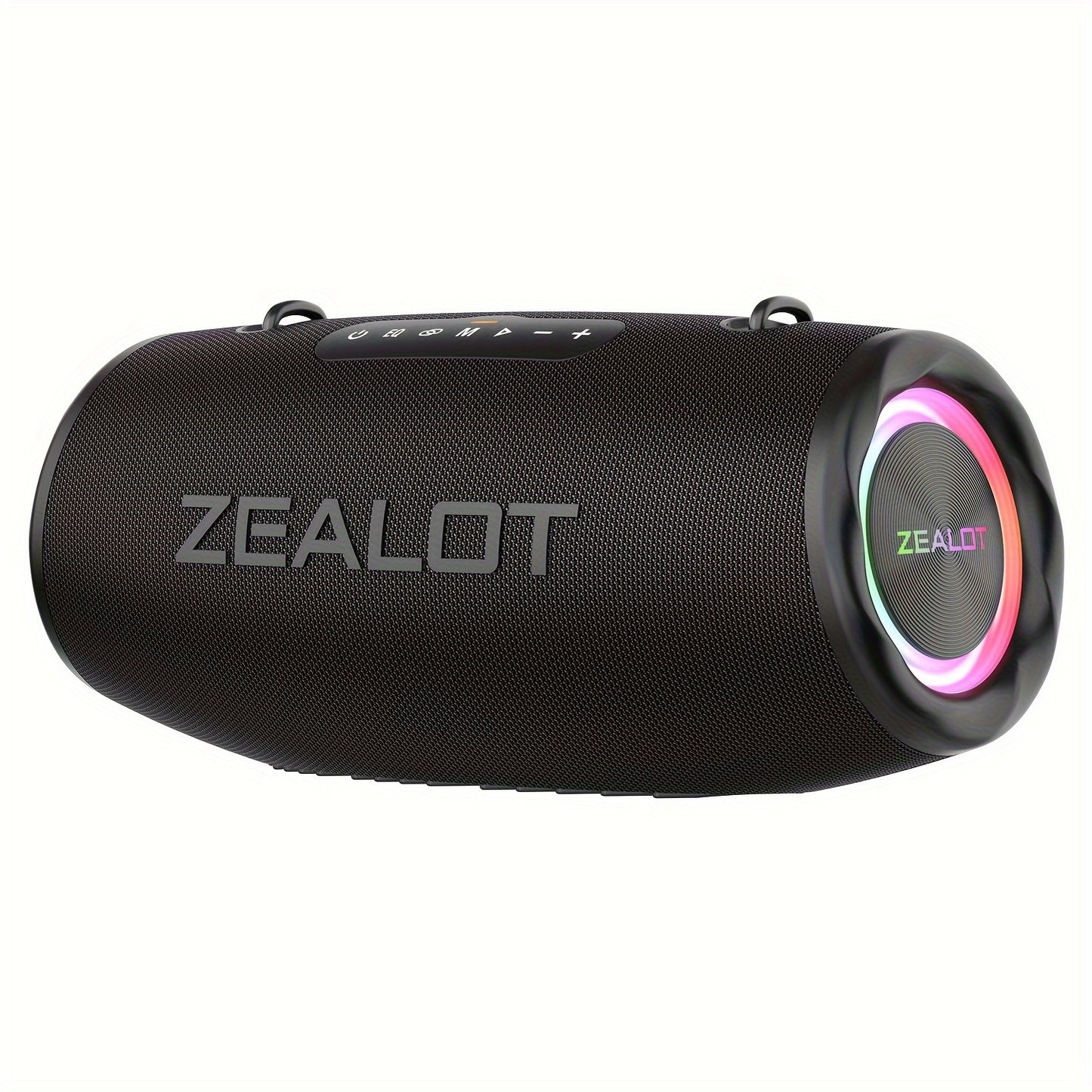 2024 Zealot 80W Портативный Уличный Сабвуфер с Ремнем на Плечо, HiFi Звук, Двойное Сопряжение, 16000mAh Батарея, 24 Часа Воспроизведения, Зарядный Кабель. Совместим с Мобильными Устройствами. Идеально.