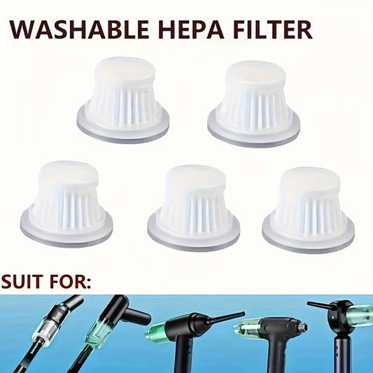 5-Pack of HEPA Filter Cups for Vacuum Cleaners, Washable and Universal Filter Cartridges for Handheld Vacuums, Long-lasting Cleaning Accessories for Home and Kitchen