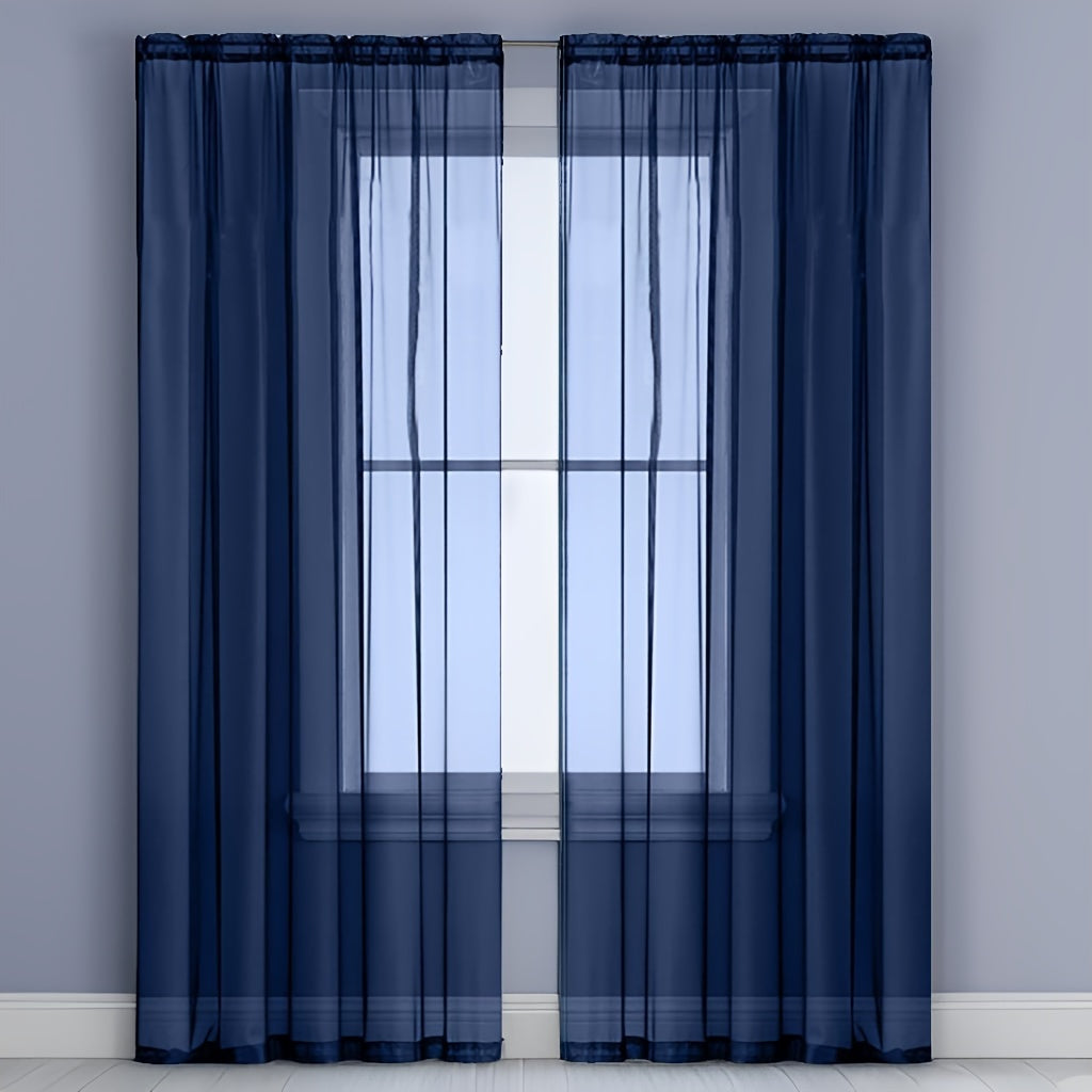 Beautifully designed sheer curtain in a single shade - features a rod pocket for effortless hanging. Ideal for enhancing the décor of your living room, bedroom, kitchen, or bathroom.