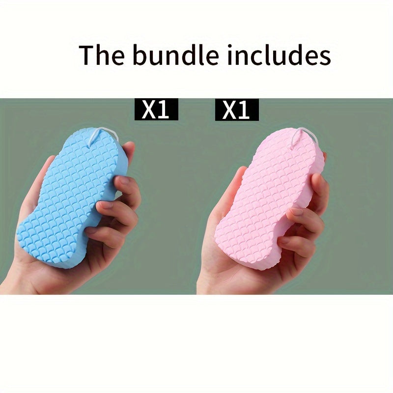 Set of 2 Soft PVC Bath Scrubbers - BPA-Free, Kid-Friendly, Perfect for On-the-Go, School, Inside, and Bathtubs