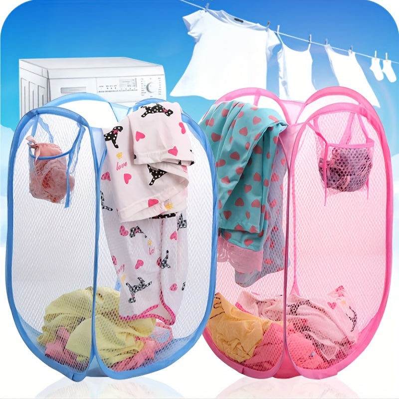 Extra Large Pop-up Laundry Hamper with Mesh Breathable Design, 70.0*40.01cm, Foldable Dirty Clothes Storage Basket Featuring Sturdy Handles, Ideal for Toy Storage.