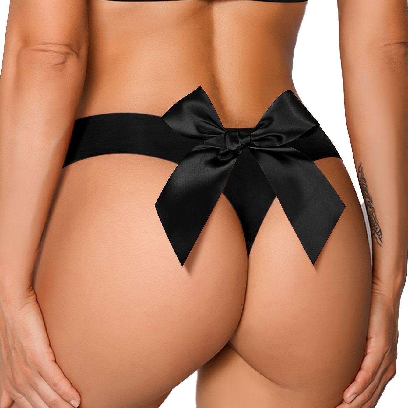 Solid black low waist thongs for women, sexy lingerie and underwear.