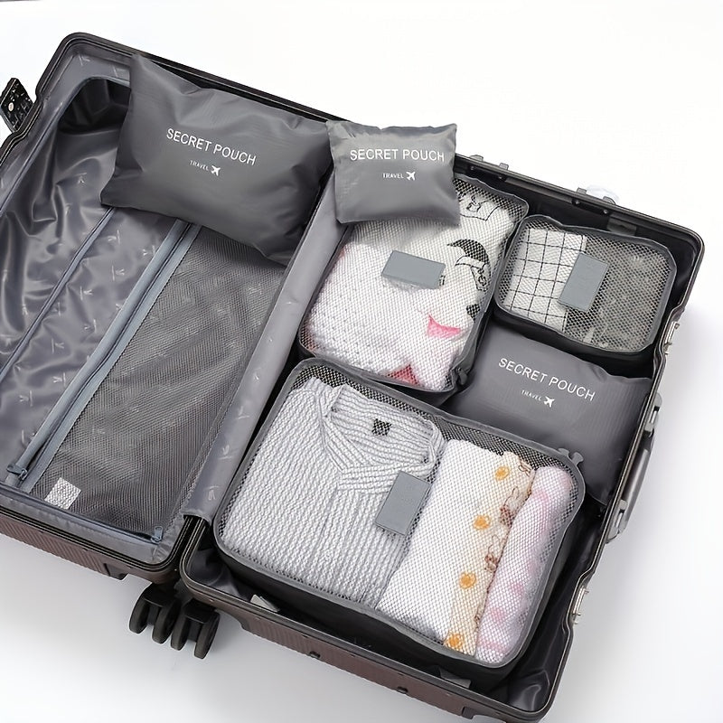 6-piece travel organizer for simple and lightweight storage, dustproof luggage bag ideal for hotels.