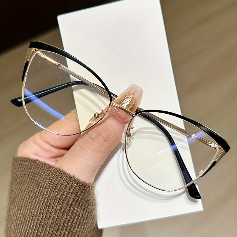 Anti-blue light mirror glasses with large fashionable frame and stylish design suitable for all face shapes.