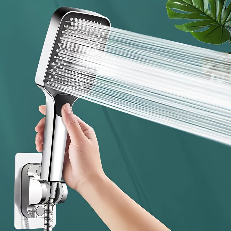 Shift Shower Silvery: High pressure household hand-held shower head booster.