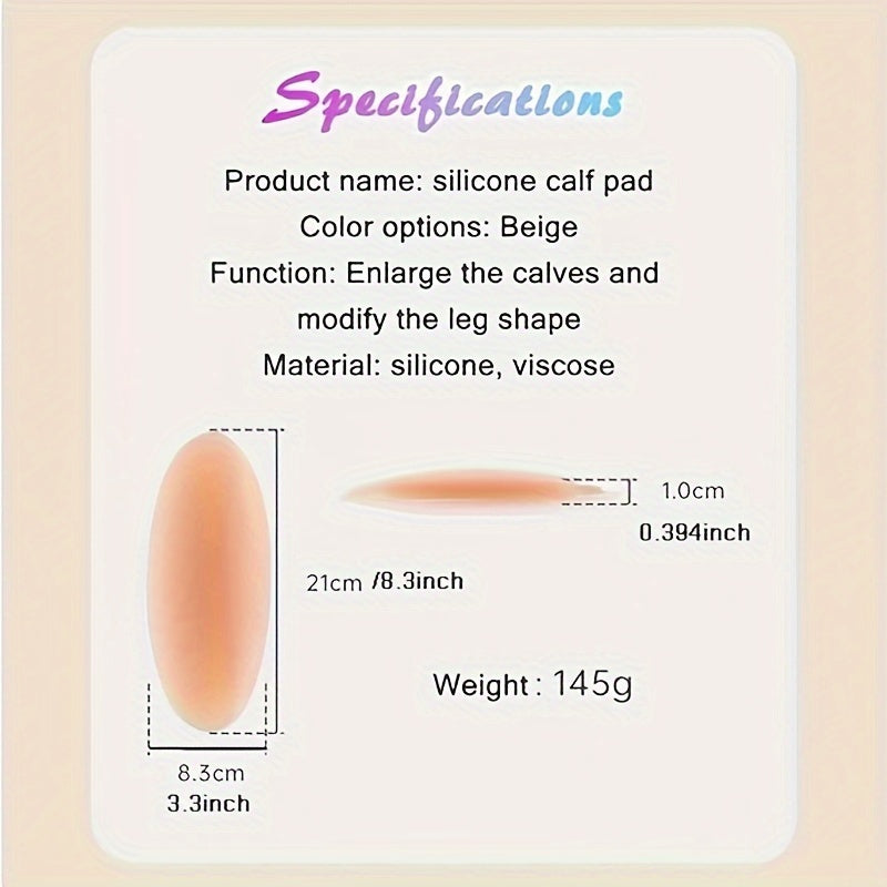 Silicone self-adhesive calf pads for women's lingerie and underwear, thin and invisible for leg correction.