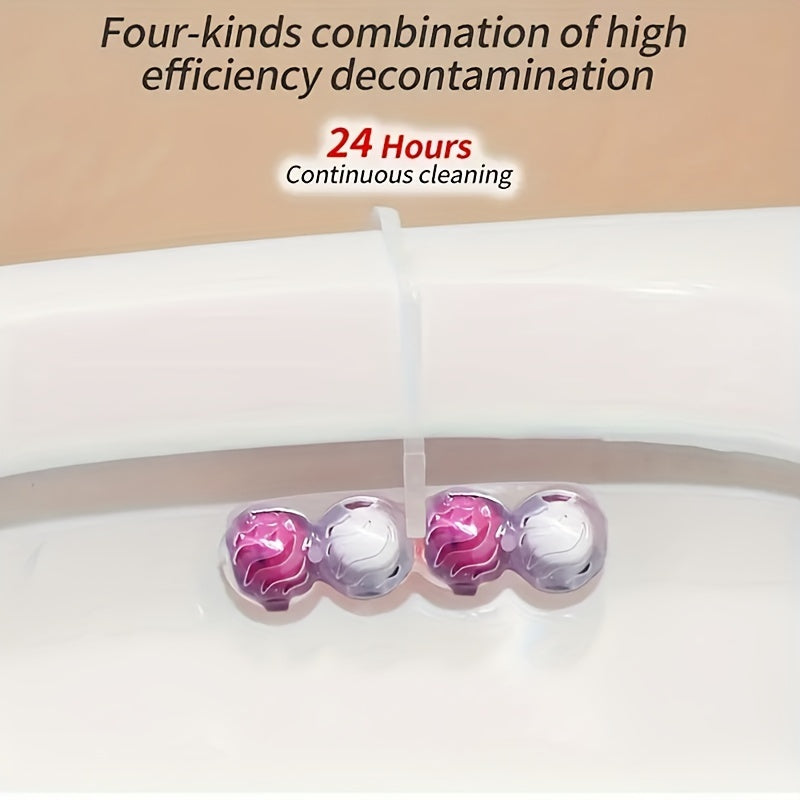 16 automatic toilet cleaning balls that freshen and neutralize odor in the bathroom without electricity.