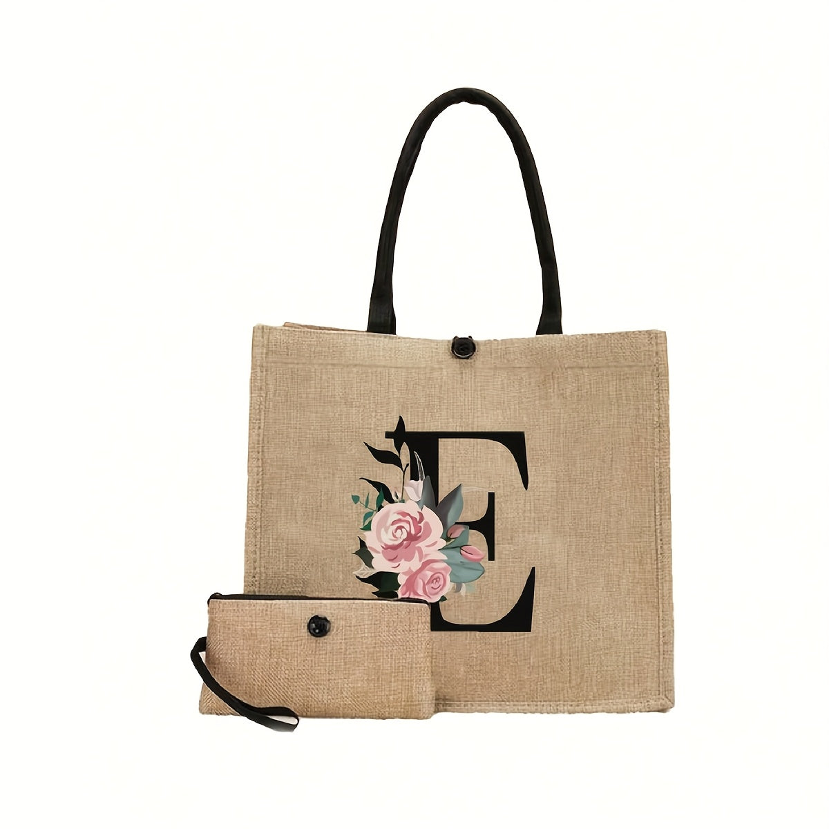 New design linen handbag with large capacity for multiple uses: travel makeup, teacher tote, shopping bag. Perfect gift for women and teachers. Ideal choice for casual storage and shopping.