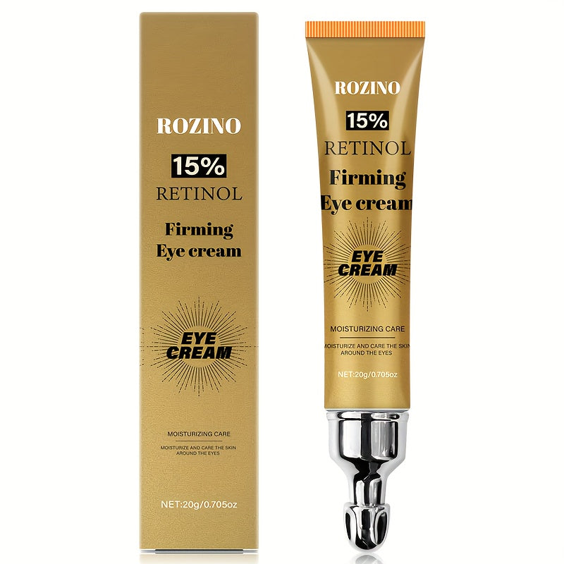 ROZINO 20g Retinol Firming Eye Cream: Smooth, moisturize, and elasticize eye skin. Non-greasy, gentle on all skin types. Hypoallergenic with glycerin for hydration.