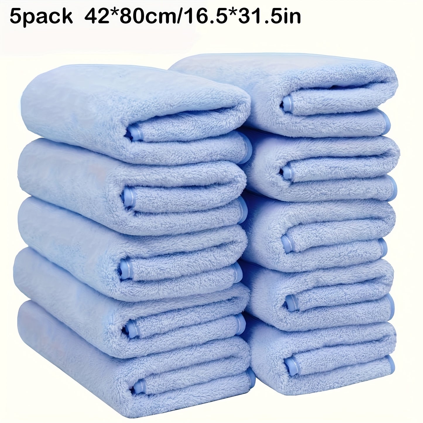 Large 42*80cm Coral Fleece Face Towel 5/10-Pack, 350g/m² Square Density