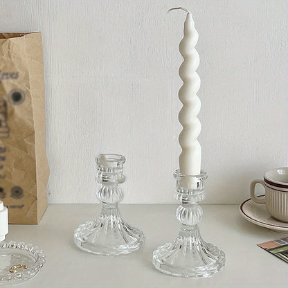 Elegant glass candle holder inspired by Scandinavia, perfect for weddings, anniversaries, and home decor.