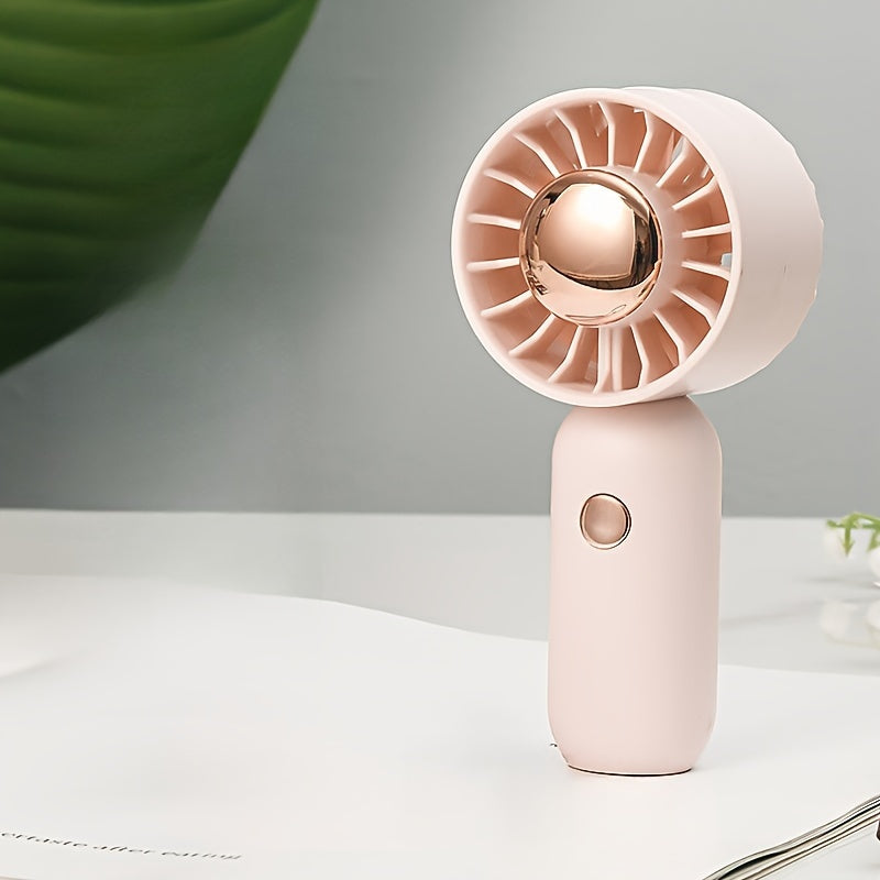 Handheld and Desktop Portable Mini Fan with USB Rechargeable Battery - Perfect for Indoor and Outdoor Activities, Extended Battery Life.