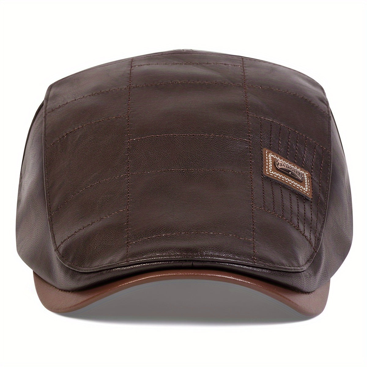 PU Leather Gentlemen Beret for Autumn and Winter Travel