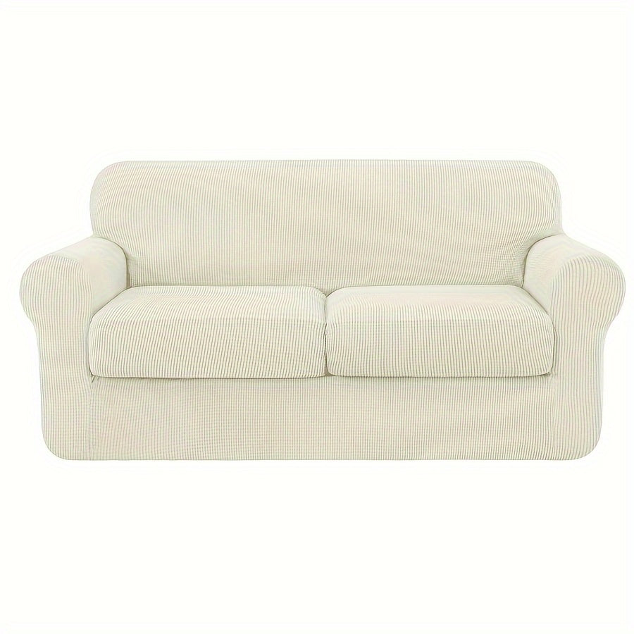 Soft sofa cover sets for bedroom, office, living room, or home decor. Available in 2, 3, or 4 piece sets. Stretchable and protective for couches and furniture.