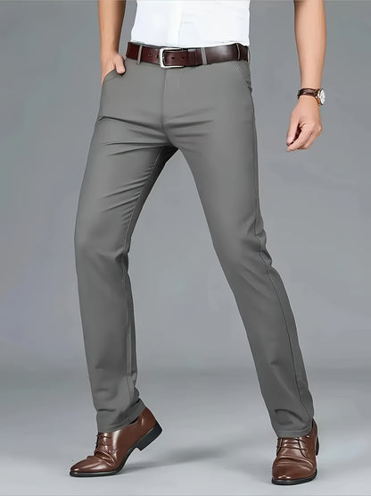 New casual formal pants for men, suitable for all seasons. Business style with trendy long trousers, fashionable and versatile elastic dress pants with a comfortable classic design for