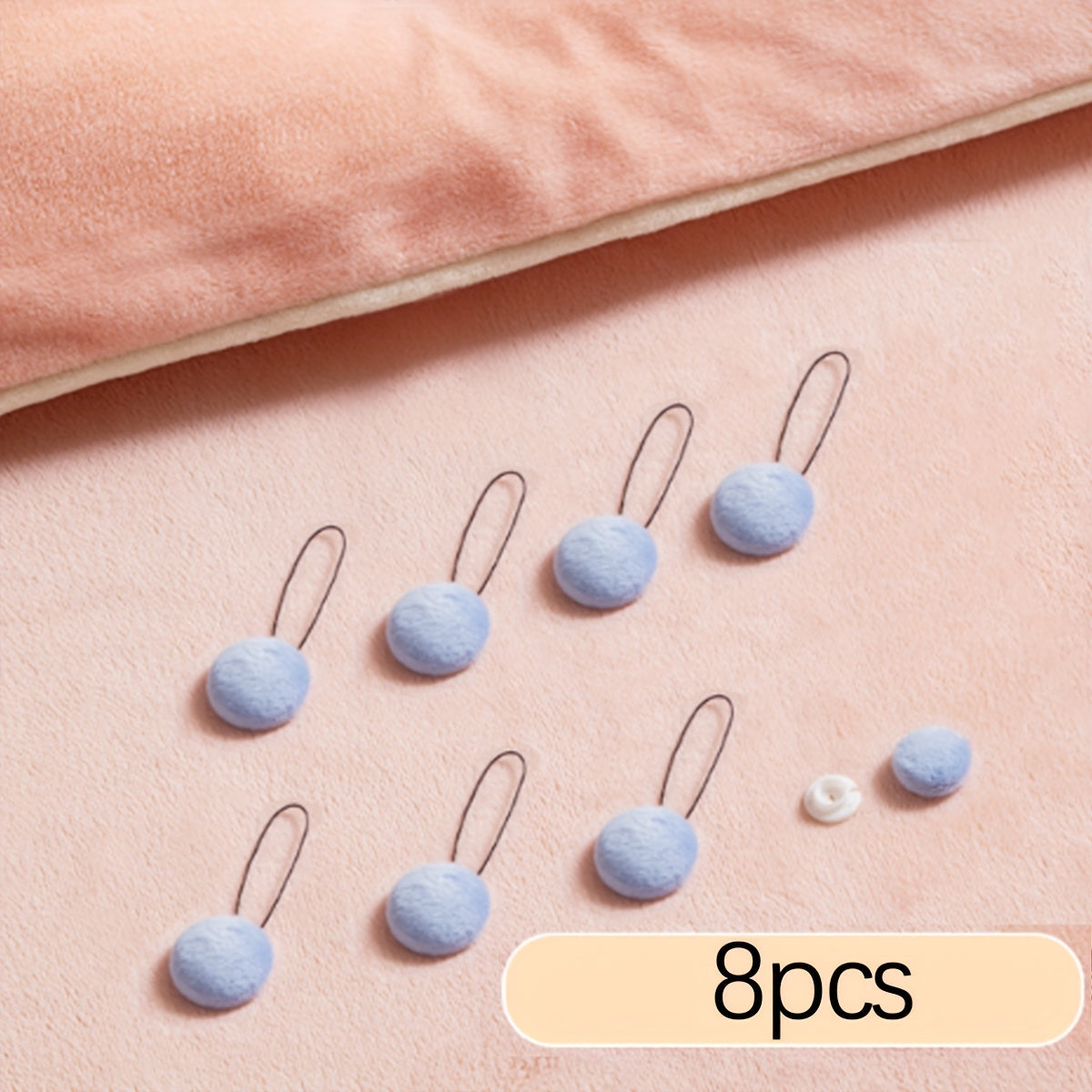 Set of 8 Comforter Clips - No Pins Needed! Keep your quilt in place with these invisible, traceless holders in a variety of colors. Features adjustable gripping clamp for a secure fit. Easily hand washable for long-lasting use.