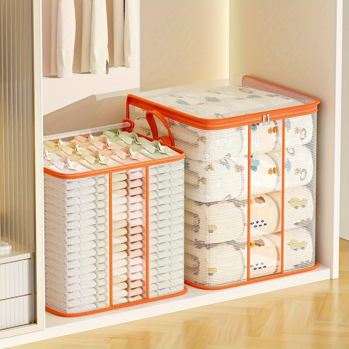 Large PVC Storage Bag with Strong Handles and Zipper - Ideal for Storing Clothing, Toys, Books, and More