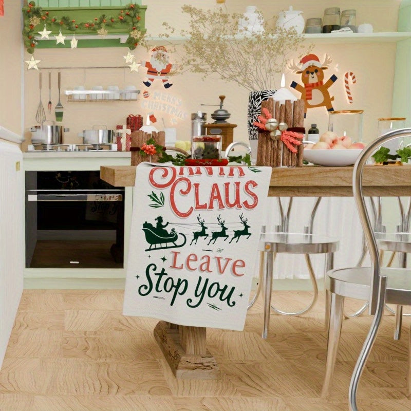 1 piece of 18 by 66.04 cm Christmas Kitchen Towel, featuring a soft and festive "Merry Christmas Wintertime" design - perfect for adding holiday cheer to your kitchen.