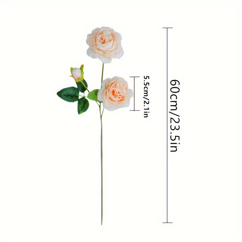 1PC European-style imitation peony, ideal for wedding season and home wedding decoration, featuring three heads.