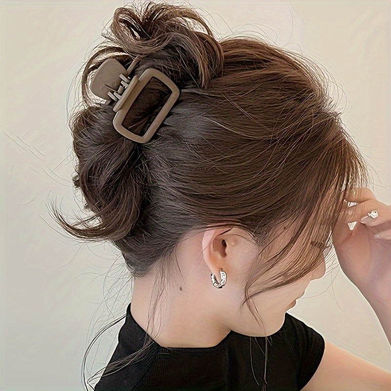 Versatile set of 4 chic matte square hair claws for women and girls, perfect for everyday styling.