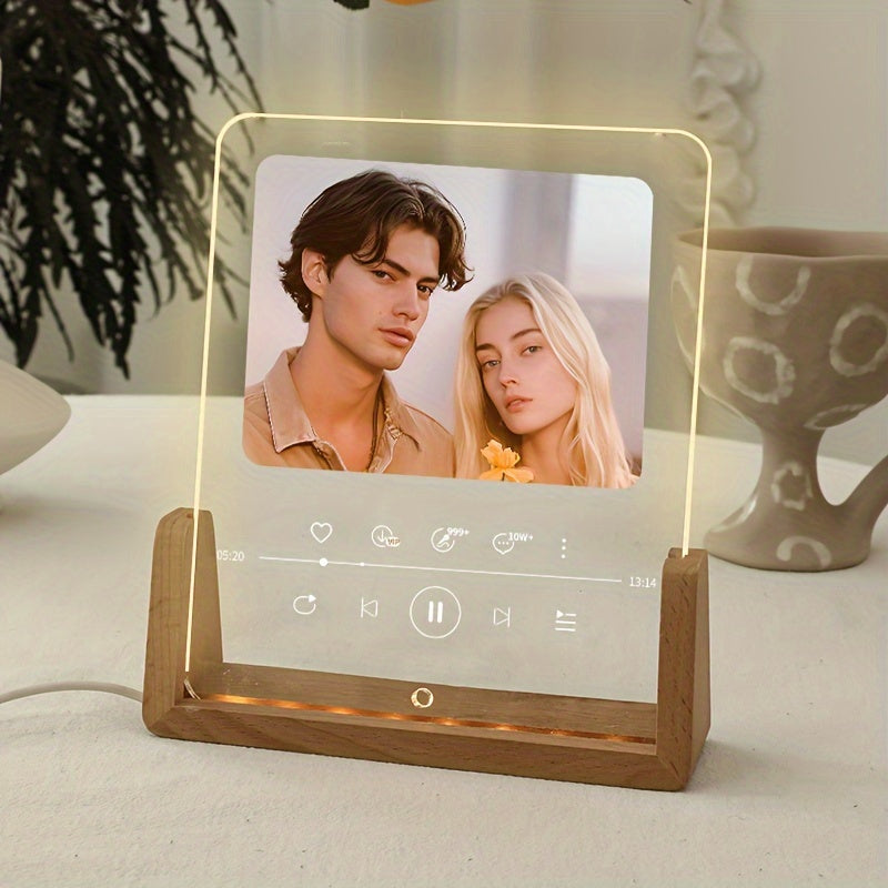 Illuminate your memories with our Custom Photo Acrylic Frame featuring touch control. This single picture display stand boasts a creative transparent design, making it the perfect DIY personalized gift for birthdays, anniversary, and friends. Suitable