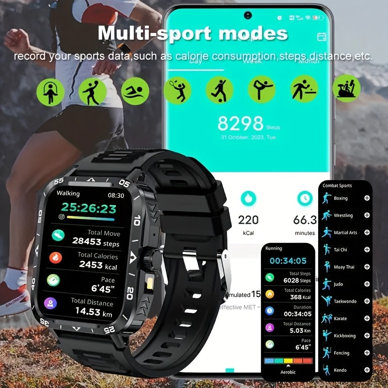 2024 New Smart Watch with Answer/Call feature, LED Altimeter, Barometer, 100+ Sports Mode, 300mAh Battery, Weather Viewing, Pedometer, Fitness Tracker, and compatibility with Android and