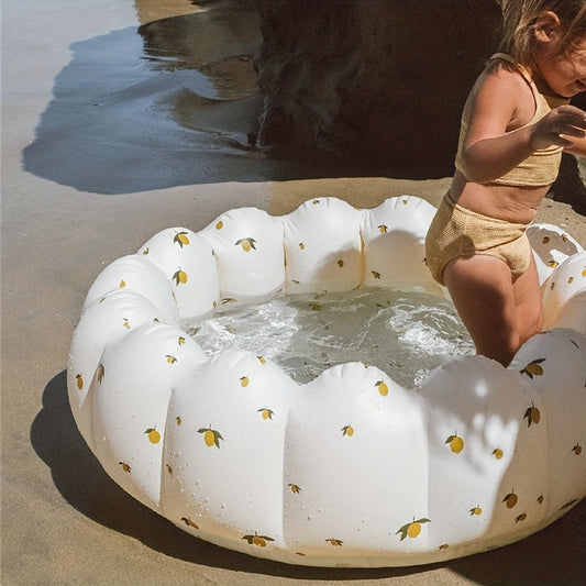 The Dearchuu Portable Kids Swimming Pool & Bath Tub - Versatile, Foldable for Indoor/Outdoor, Made of Tough PVC, Cream White Color