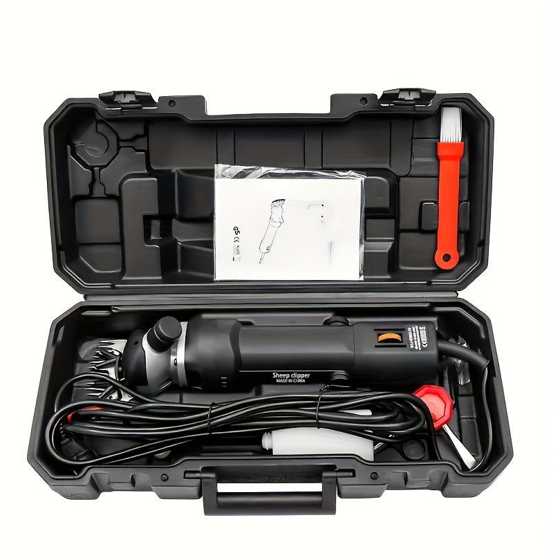 Professional electric sheep shears for grooming sheep, alpacas, goats, and other livestock. Features 6 speeds for heavy-duty haircuts on the farm.