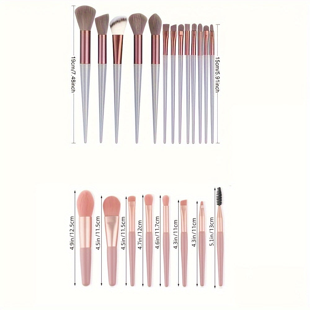 Cosmetic brush set for makeup application and beauty tools.