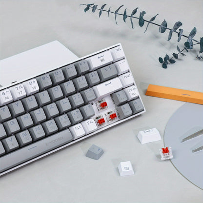 E-YOOSO Z-686 is a portable 65% mechanical gaming keyboard with backlighting and ergonomic design. It features a unique bicolor mold, compact 68 keys, and is suitable for Windows PC