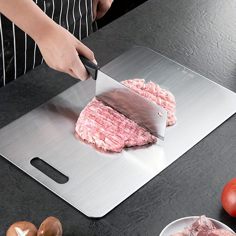 Stainless Steel Cutting Board - Long-lasting, Versatile Kitchen Chopping Block for Fruits & Vegetables, Safe for Food Preparation