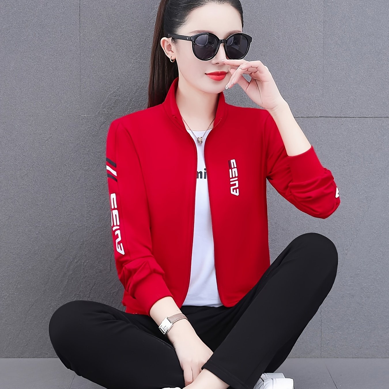 New 2024 Fall Plus Size Women'sSports Casual Suits for Middle-Aged Ladies