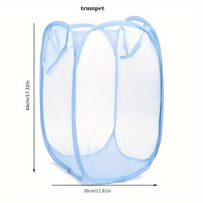 Collapsible Pop-up Mesh Laundry Basket for Portable Clothes Washing - Conveniently Stores Dirty Clothes, Socks, Underwear, Toys, and More