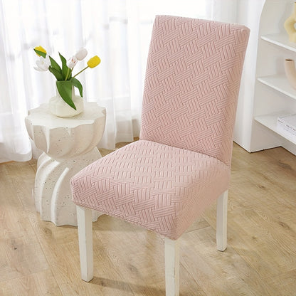 Elastic chair covers in sets of 2, 4, or 6 for restaurant and hotel dining chairs provide protection.