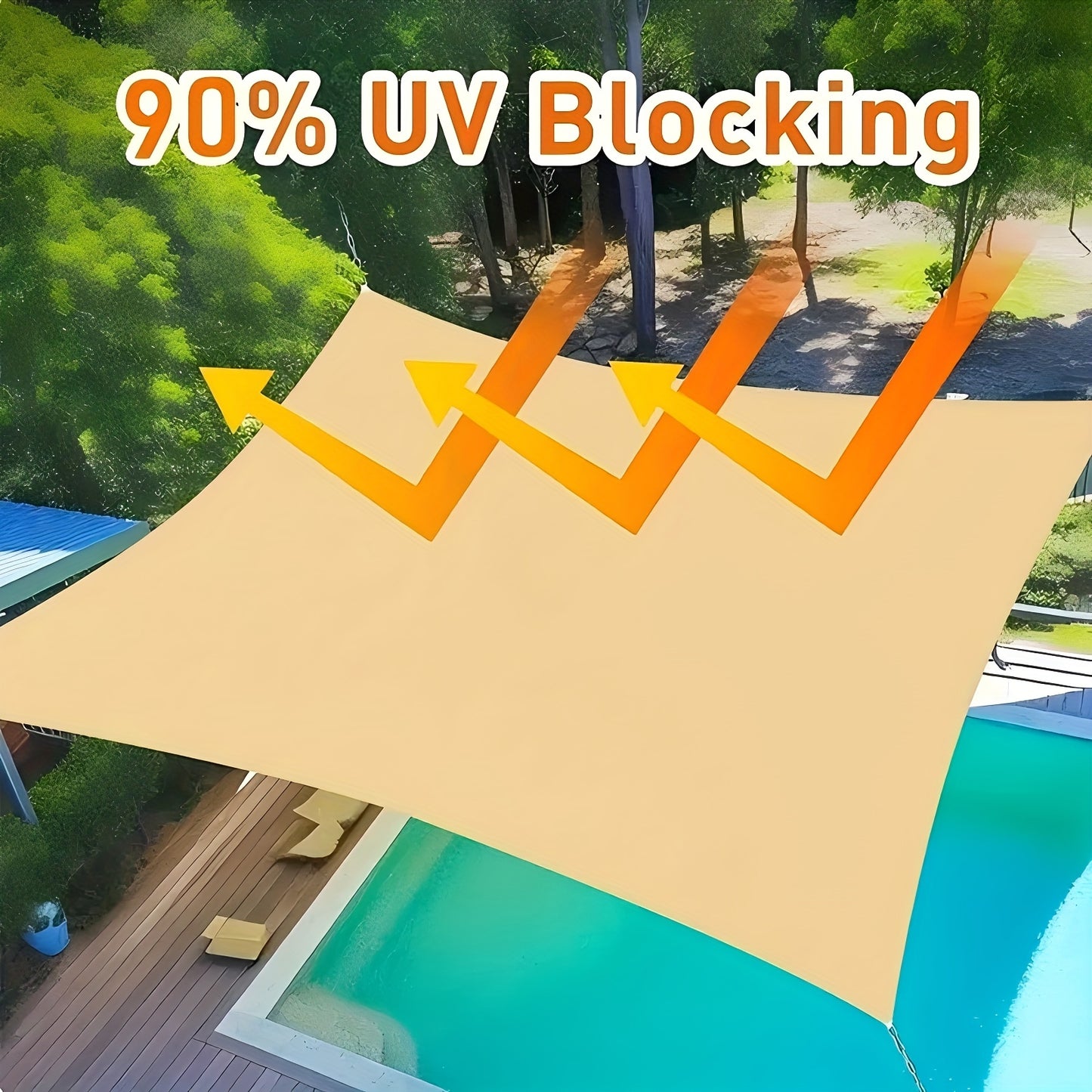 Waterproof sunshade awning with installation kit for patio and garden furniture, balcony privacy screen, and railing protection for apartments and gardens.