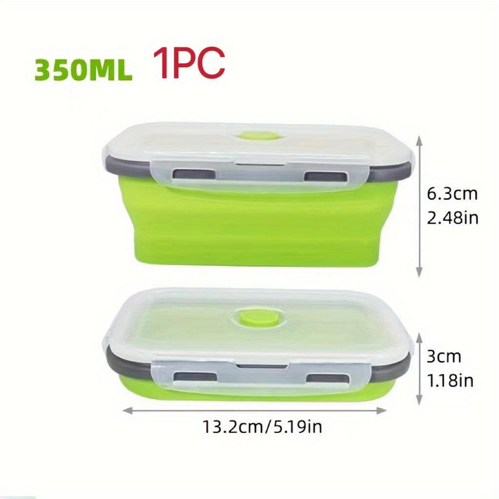 Collapsible Silicone Food Storage Containers, Set of 4 - Stackable, Space Saving, Microwaveable, Freezer and Dishwasher Safe, BPA Free - Perfect for Leftovers or Meal Prep, Foldable Lunch Box Containers, Essential Kitchen Accessories