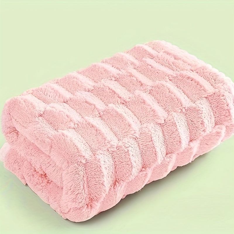 1pc Ultra-Soft Microfiber Towel - Quick-Dry, Super Absorbent Waffle Weave, Ideal for Home, Spa, Gym & Travel, Pastel Colors with Cloud Pattern, Plush & Knitted Texture