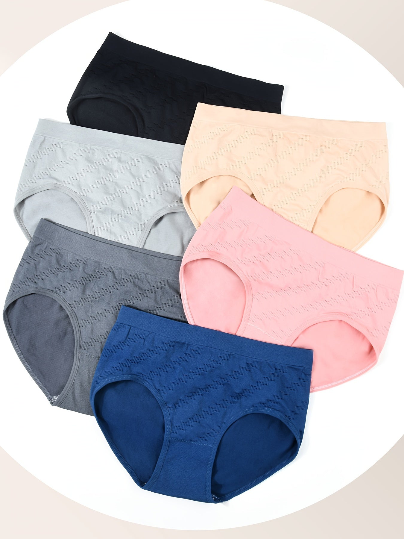 6 Women's Seamless Crotchless Mid-Waist Shorts