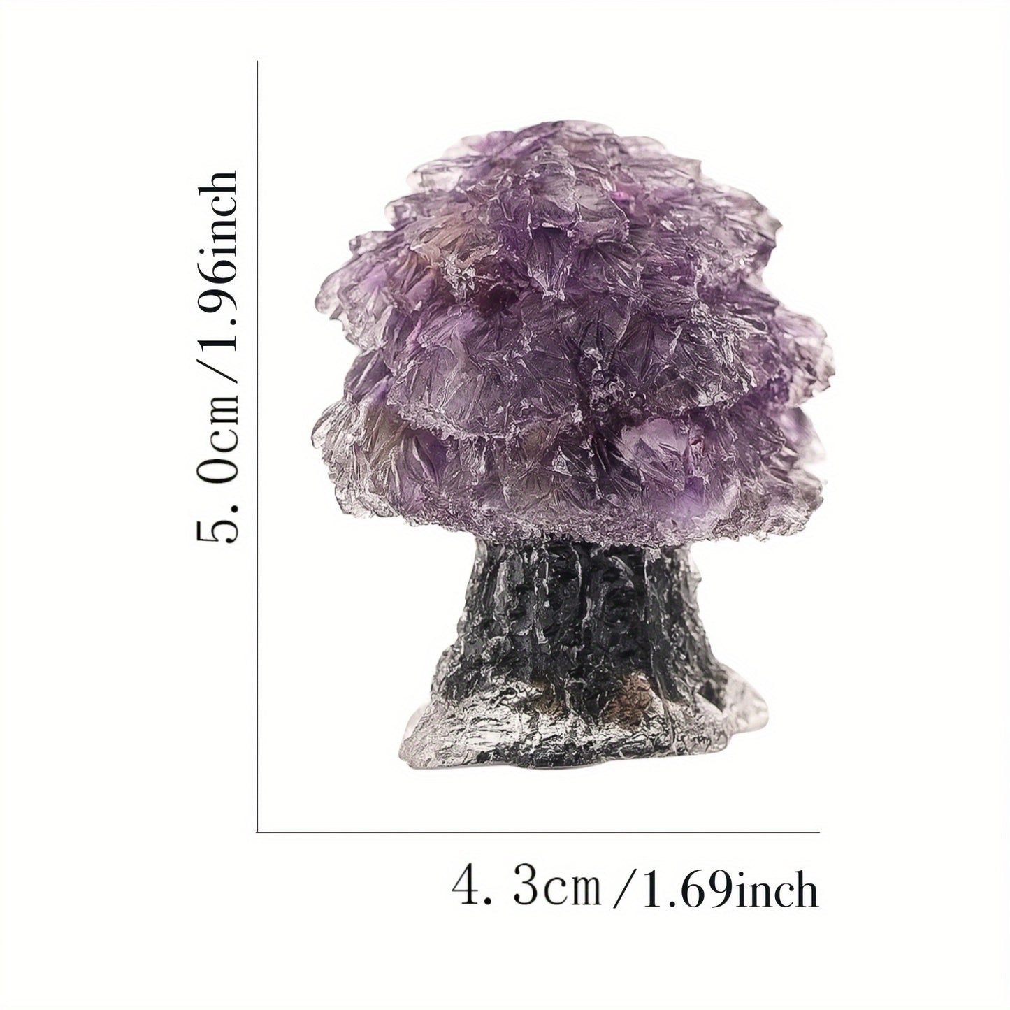 Amethyst Crystal Money Tree with Fluorite Base for Wealth and Luck in Home or Office Decor.