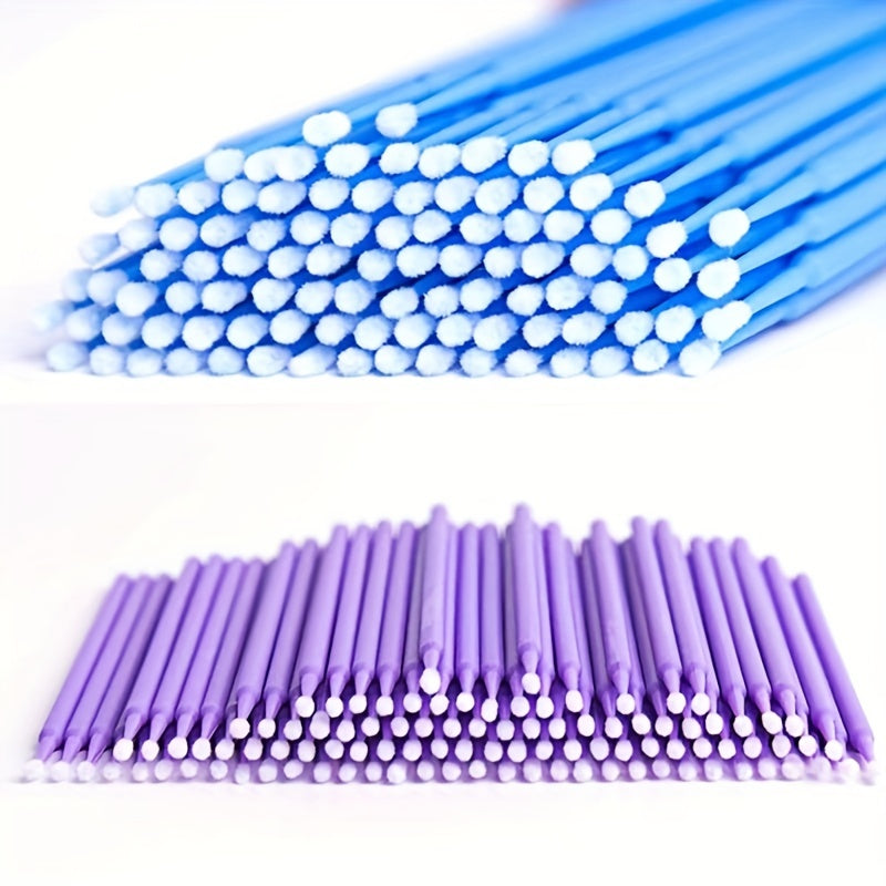 100 microbrush applicators in portable container for eyelashes, makeup, oral and dental use