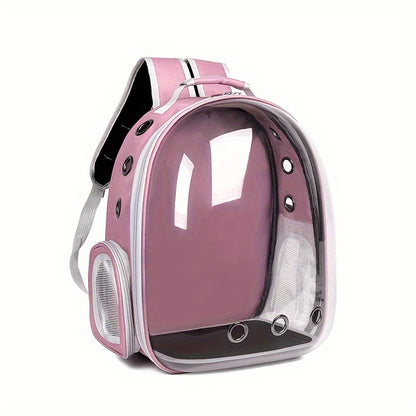 PVC Hard-Sided Pet Carrier Backpack for Cats and Small Animals