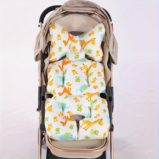 Cushioned Cotton Pad for Stroller with Cute Cartoon Design, Chair Cushion with Thickened Padding, Seat Cushion for Stroller